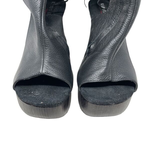 Karo's Shoes Womens Creative Thigh High Knee Boots Platform Open Toe Black 7 - Picture 10 of 12